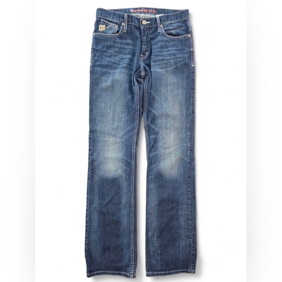 Cinch Ian Men’s Jeans 32x36 Relaxed Fit Bootcut Med Wash Denim Whiskered Blue - Picture 1 of 8